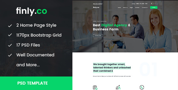 finly.co - 响应式商业PSD模板