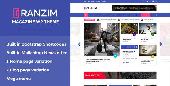  Ranzim v1.0 - Responsive Newsmagazine WordPress Theme