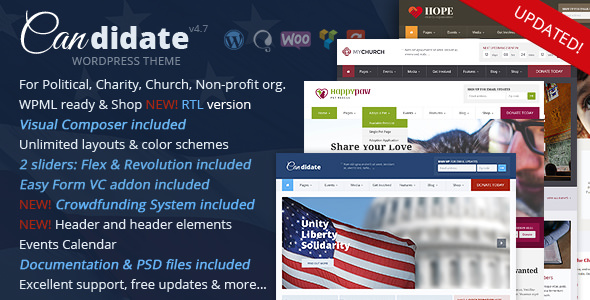 Candidate v5.0 - 政府/非营利WordPress主题