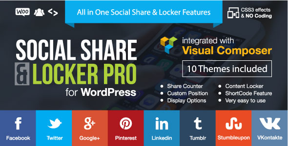 Social Share & Locker Pro 社交媒体分享Wordpress插件