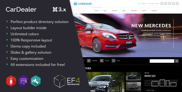 Car Dealer v1.04 - 汽车经销商Joomla主题