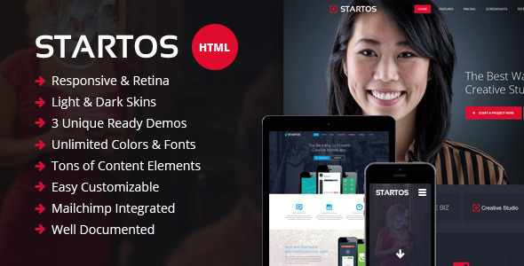 Startos - 响应式HTML5着陆页