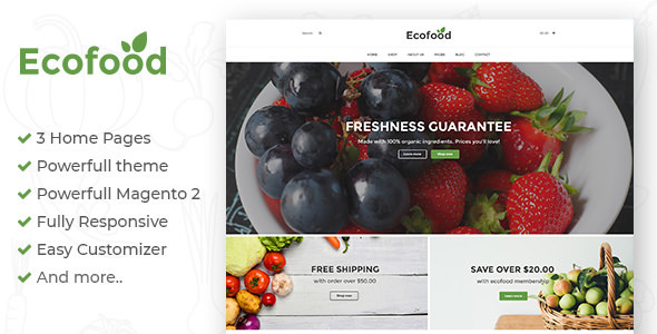 Ecofood - 响应式有机商店Magento 2主题