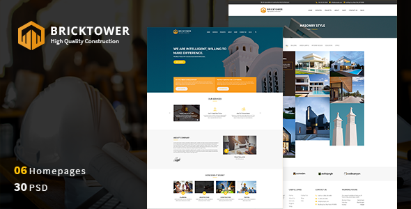 Bricktower v1.0 - 工程建筑PSD模板