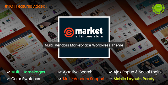 eMarket - All-in-One Multi Vendor MarketPlace Elementor WordPress Theme