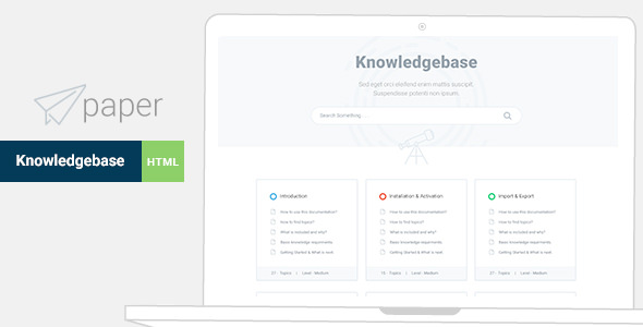 Paper v1.0 - 知识库Bootstrap4 HTML模板