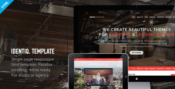 Identiq v1.0.1 - 单页视差HTML模板