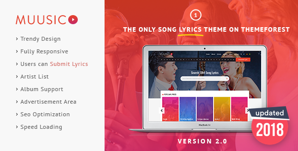  Muusico v2.9.3.1 - Song Lyrics WordPress Theme