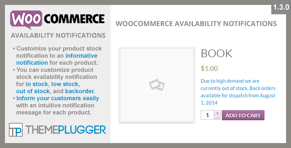 WooCommerce Availability Notifications 商品库存可用性通知WordPress插件