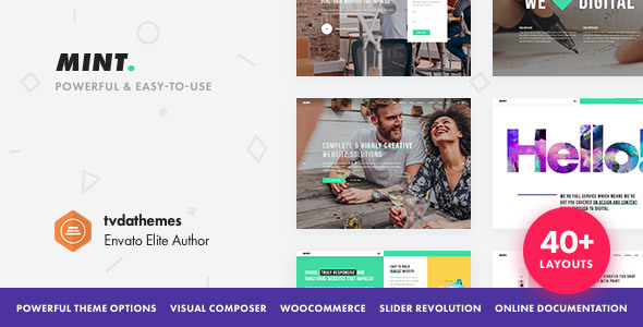  Mint - Creative multipurpose website template WordPress theme