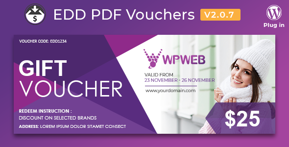 Easy Digital Downloads - PDF Vouchers 优惠券插件