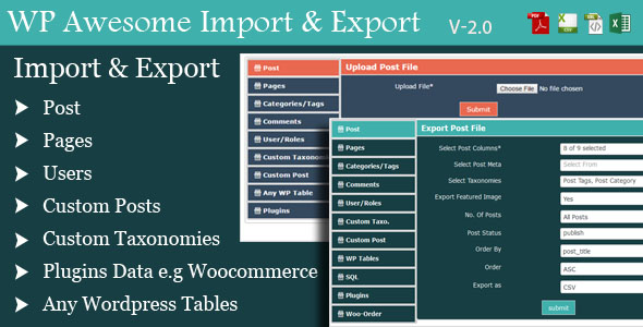 WordPress Awesome Import & Export 文章内容导入导出WordPress插件