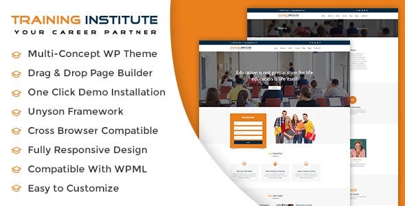 E learning - Education & Training Institute WordPress Theme