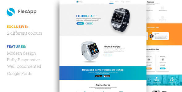 FlexApp - APP着陆页HTML模板