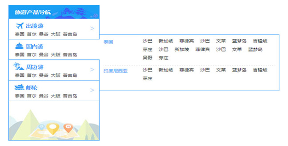 左侧分类导航菜单特效