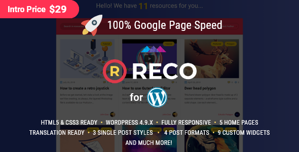  Reco - small blog magazine WordPress theme