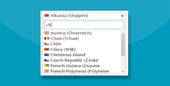 带搜索过滤国家地区选择下拉框jQuery插件