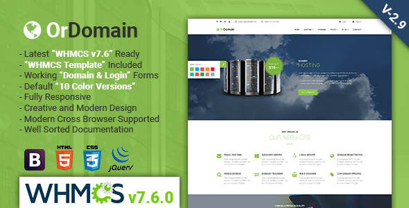 OrDomain - 虚拟主机WHMCS模板