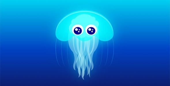  CSS3 cute cartoon jellyfish swimming animation special effect