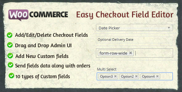 Woocommerce Easy Checkout Field Editor