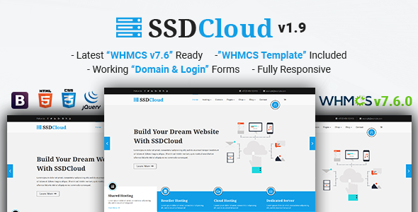 SSDCloud - 多用途托管WHMCS模板