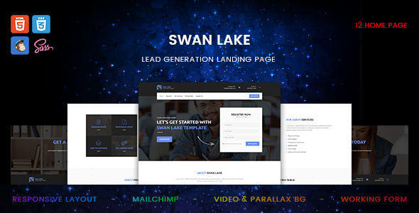 Swan Lake - 营销着陆页HTML模板