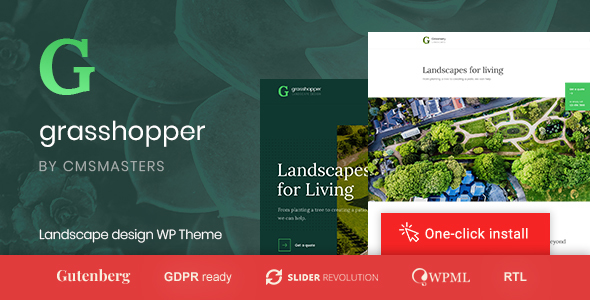  Grasshopper - WordPress theme of landscape gardening, greening and environmental protection website