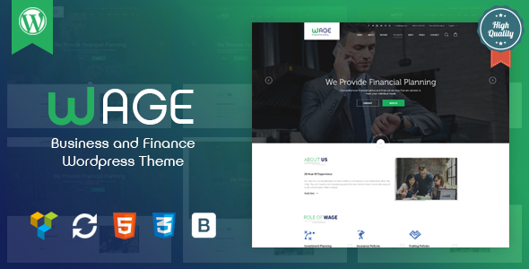  Wage - Business Finance WordPress Theme