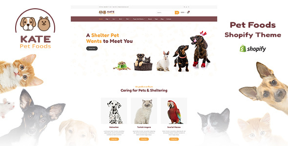  Kate - Shopify store template for dog, cat and pet food