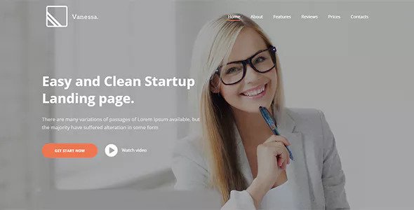  Vanessa - Simple Landing Page WP Theme