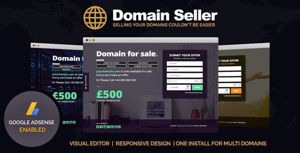 Domain Seller - 域名销售着陆页HTML模板