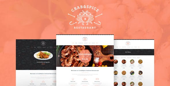  Crab&Spice Restaurant Coffee Western Restaurant WordPress Theme