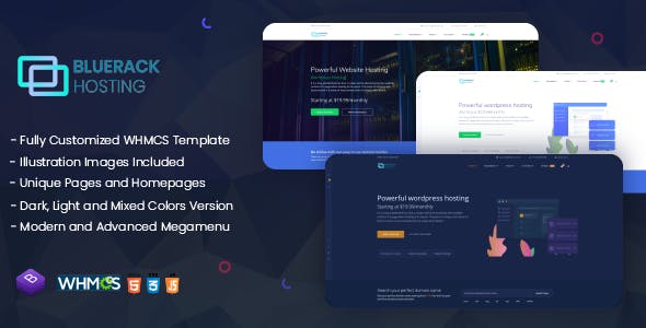 Bluerack - Modern Hosting WordPress Theme