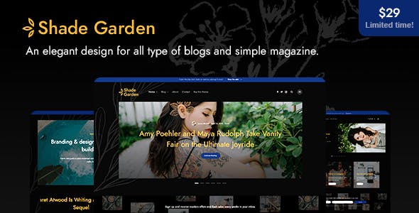  ShadeGarden - Creative Blog WordPress Theme