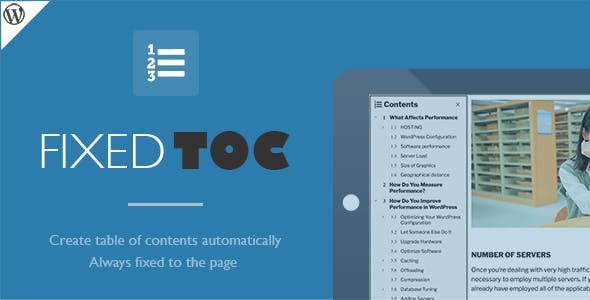  Fixed TOC - WordPress plug-in for creating article directory