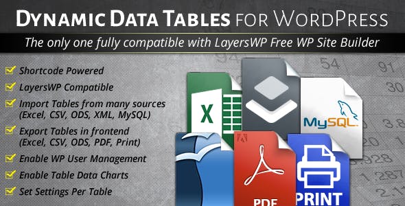 WordPress Dynamic Tables Input from XLS/MySQL/CSV 动态表单插件