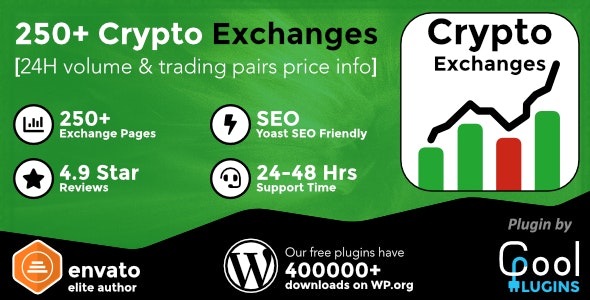 Cryptocurrency Exchanges List Pro - 加密货币交换WordPress插件