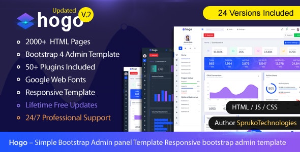 Hogo - 用途响应式Bootstrap管理面板模板