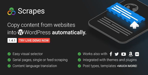  Scrapes - Web scraper plugin for WordPress