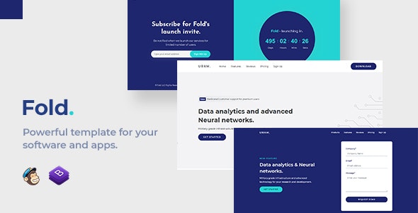 Fold - 软件APP应用程序HTML模板