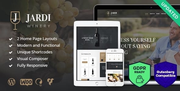  Jardi - WordPress template for Vineyard winery website