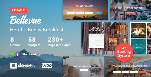 Bellevue - Hotel + Bed and Breakfast Booking Calendar Theme