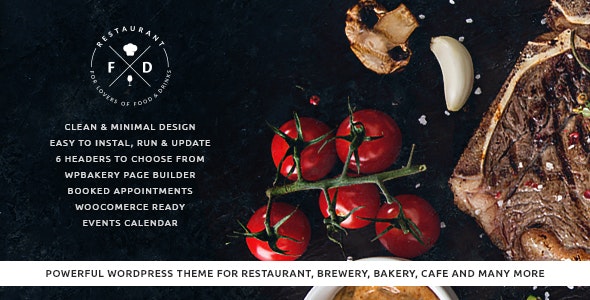  Food&Drink - elegant cafe restaurant wordpress theme