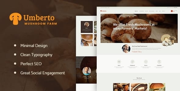  Umberto - mushroom farm organic products store wordpress theme