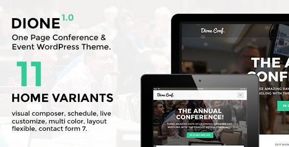  Dione - Meeting Event Website Template WordPress Theme