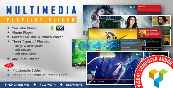 Multimedia Playlist Slider WPBakery Page Builder