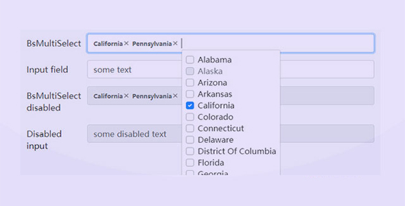 Bootstrap 4 多选下拉框BsMultiSelect插件