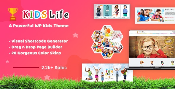  Kids Life - WordPress template for kindergarten hosting training website