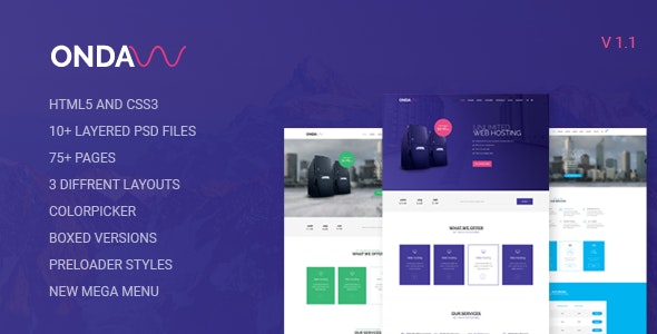 Onda - 虚拟主机服务器租赁HTML5模板