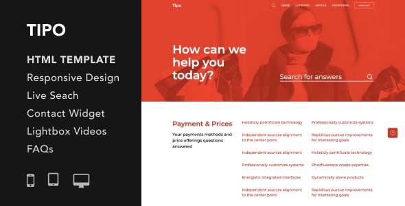 Tipo - 知识库帮助文档HTML5模板